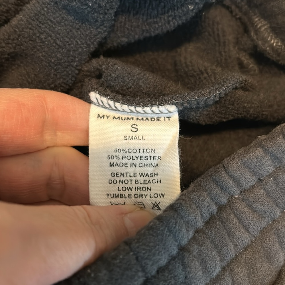 My Mum Made It Embroidered Fleece Joggers Size Small - Picture 10 of 10